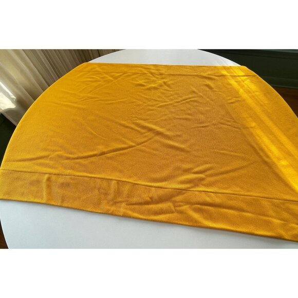 Vintage 70s Sears curtains, boho ribbed bright yellow short panels, pair - Picture 5 of 10